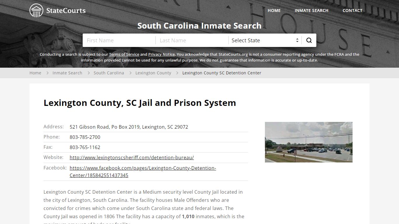 Lexington County SC Detention Center Inmate Records Search, South ...